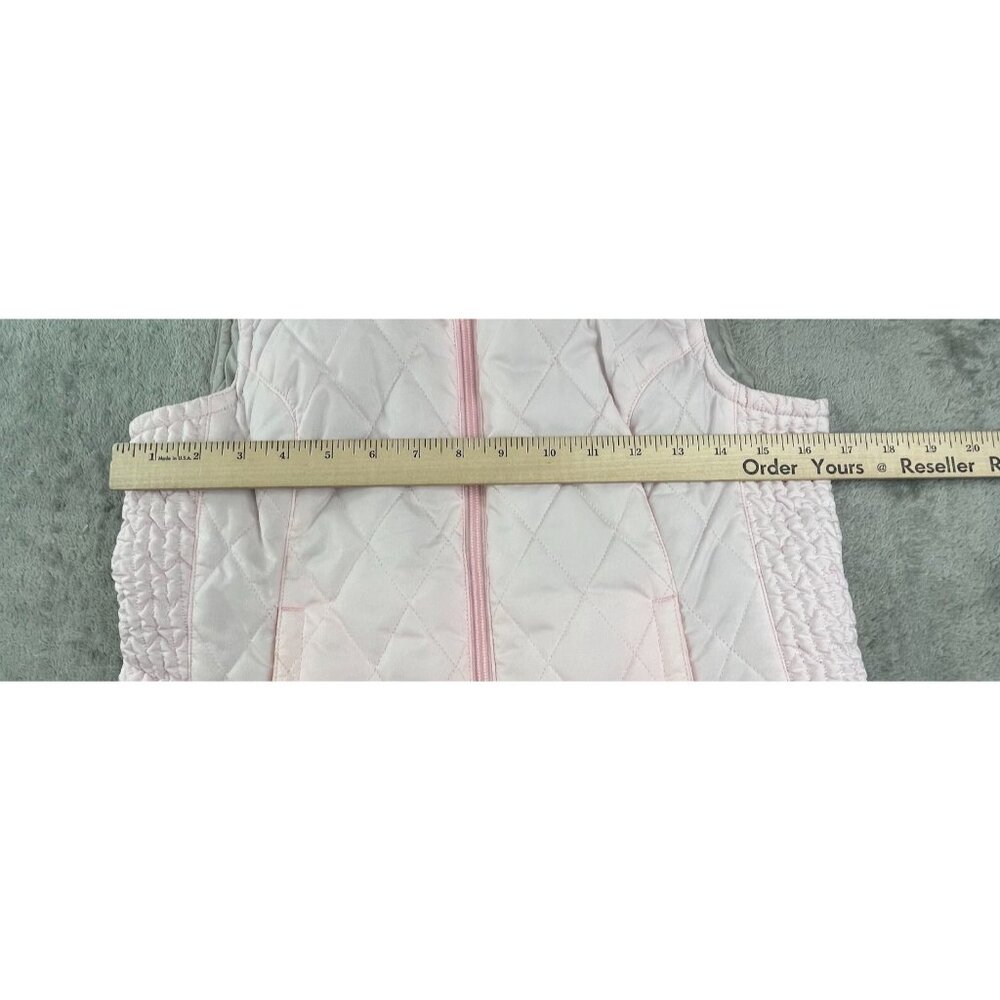Vintage Nike Quilted Vest Womens Small Pink Faux Fur Collar Running Full Zip Y2K - Picture 7 of 14